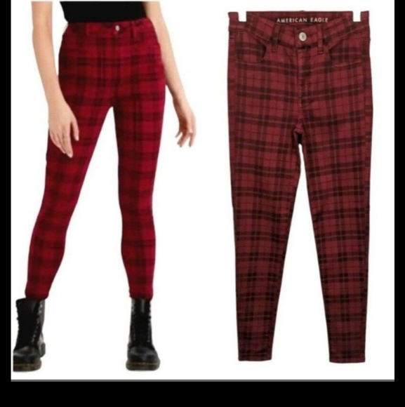 American Eagle Outfitters Denim - AMERICAN EAGLE High Rise Plaid Jeggings - Size 4